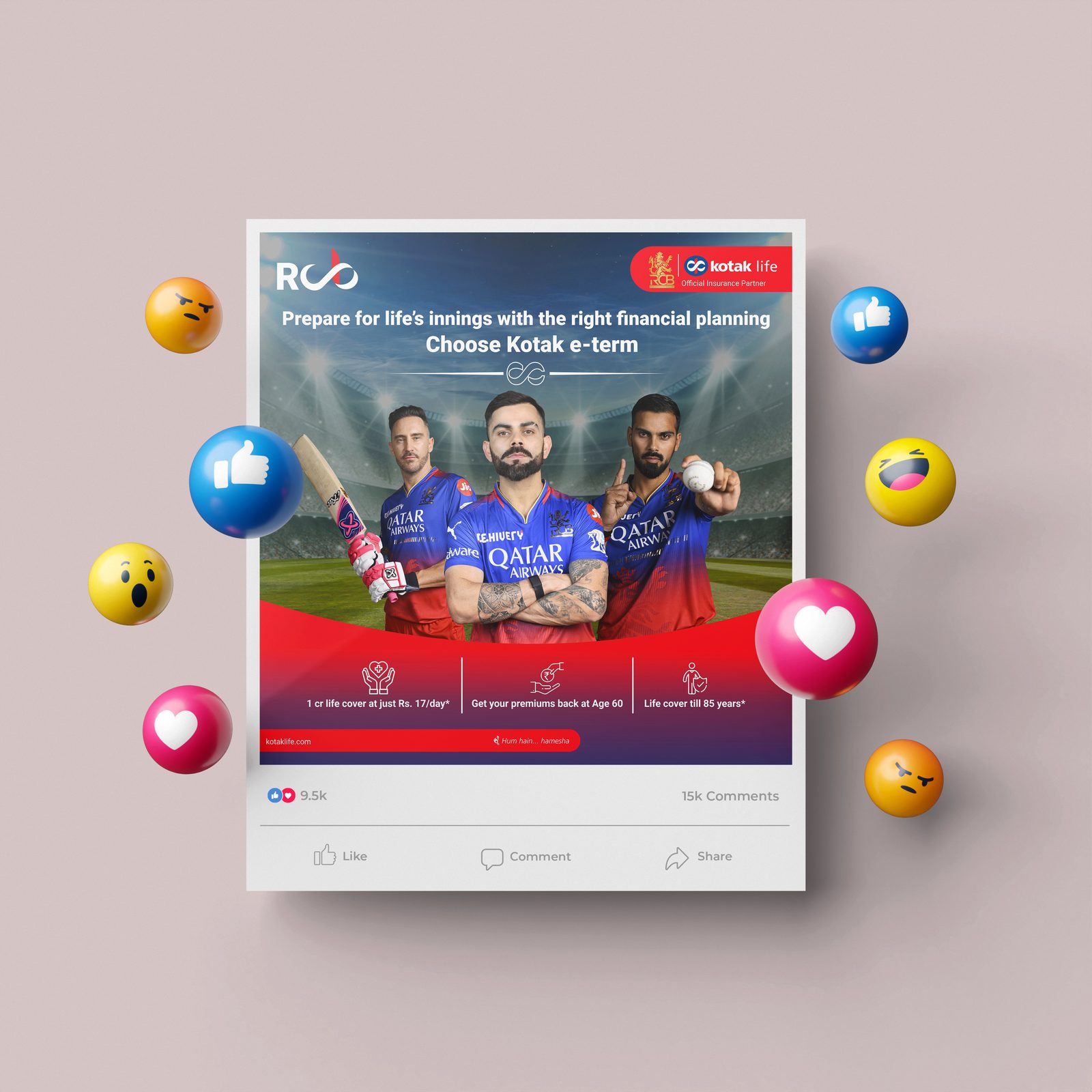 Kotak Life x RCB campaign